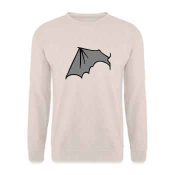 batwing_left_grey - Unisex Pullover - Sand - Vorne - Alina (178cm) & Michal (187cm)
