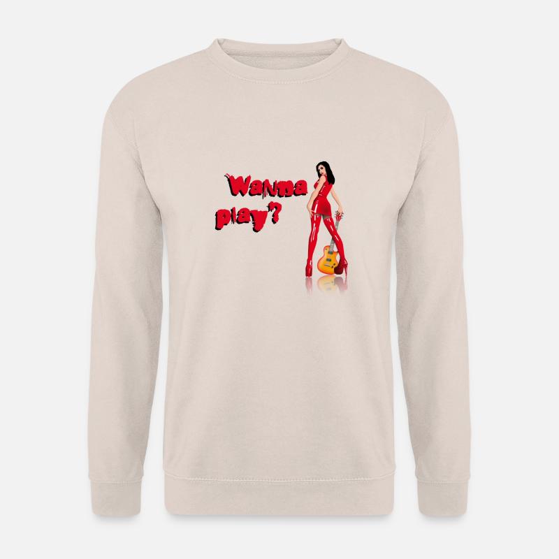 rock_babe_a_wanna_play - Unisex Pullover - Sand