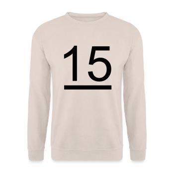 15 Meter Klasse Segelzeichen - Unisex Pullover - Sand - Vorne - Alina (178cm) & Michal (187cm)