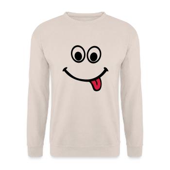 Gesicht - Unisex Pullover - Sand - Vorne - Alina (178cm) & Michal (187cm)