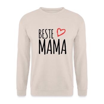 Beste Mama - Unisex Pullover - Sand - Vorne - Alina (178cm) & Michal (187cm)