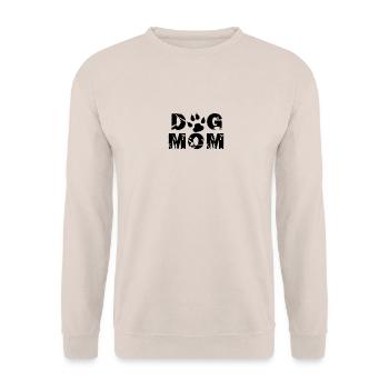 dog mom black - Unisex Pullover - Sand - Vorne - Alina (178cm) & Michal (187cm)
