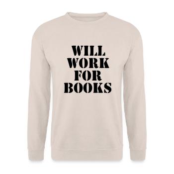 will work for books - Unisex Pullover - Sand - Vorne - Alina (178cm) & Michal (187cm)