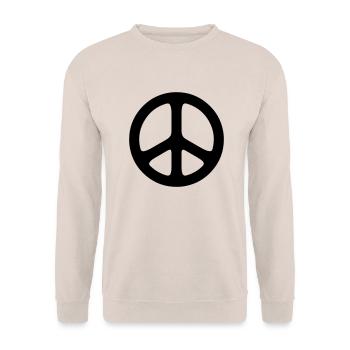 peace sign hippie - Unisex Pullover - Sand - Vorne - Alina (178cm) & Michal (187cm)