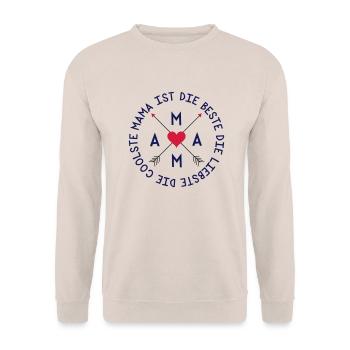 Mama ist die Beste - Unisex Pullover - Sand - Vorne - Alina (178cm) & Michal (187cm)