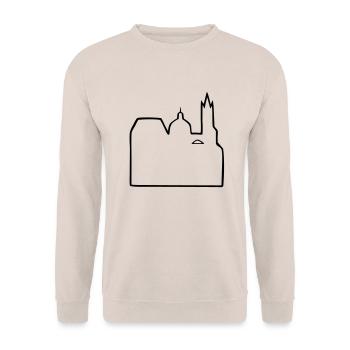 Aachener Dom Aachen - Unisex Pullover - Sand - Vorne - Alina (178cm) & Michal (187cm)
