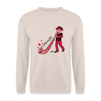 Alphorn - Unisex Pullover - Sand - Vorne - Alina (178cm) & Michal (187cm)