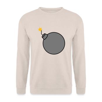 burned round ball sphere circle text b - Unisex Sweatshirt - sand - Front - Alina (178cm) & Michal (187cm)