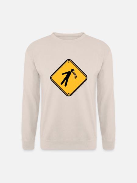 bouclier attention note vomir vomir - Sweat-shirt Unisexe - sable