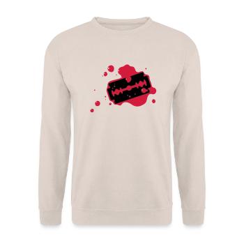 lame de rasoir avec du sang - Sweat-shirt Unisexe - sable - Devant - Alina (178cm) & Michal (187cm)