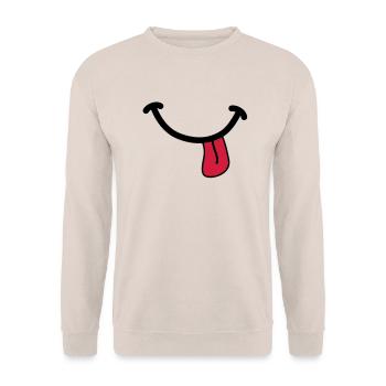 SMILEY - Unisex Sweatshirt - sand - Front - Alina (178cm) & Michal (187cm)