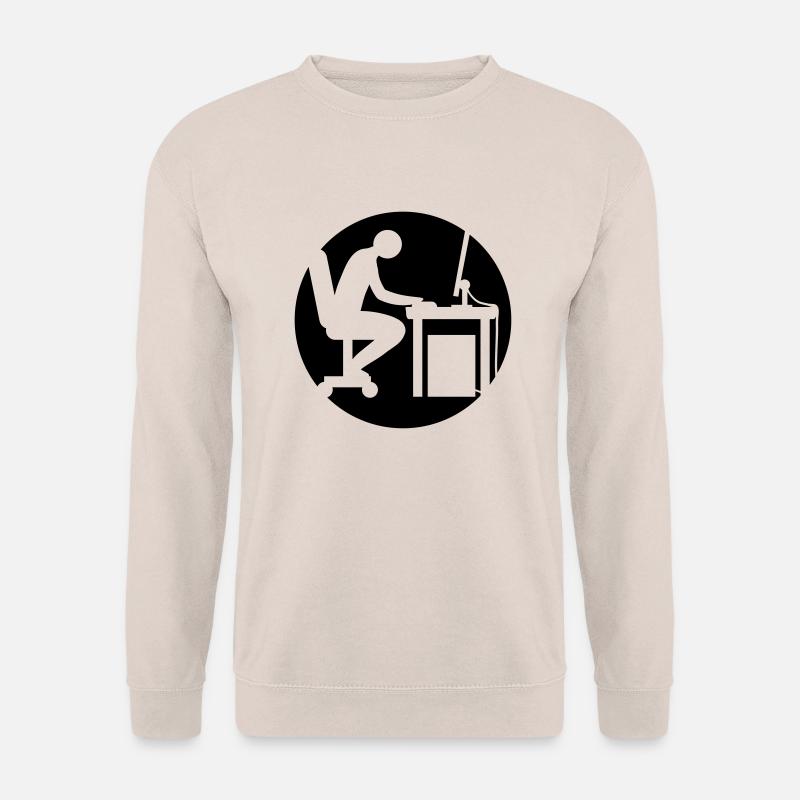 Computer desk nerd logo - Unisex Sweatshirt - sand