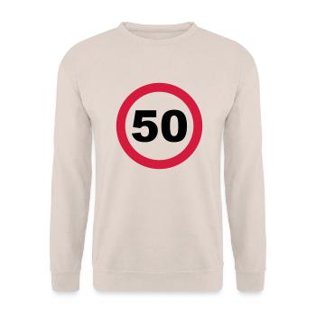50 Birthday - Unisex Sweatshirt - sand - Front - Alina (178cm) & Michal (187cm)
