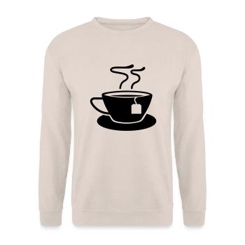 tea_cup_f1 - Unisex Pullover - Sand - Vorne - Alina (178cm) & Michal (187cm)