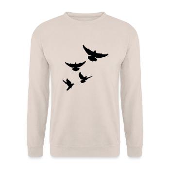Doves - Unisex Sweatshirt - sand - Front - Alina (178cm) & Michal (187cm)
