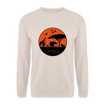 Afrika - Sonnenuntergang - Unisex Pullover - Sand - Vorne - Alina (178cm) & Michal (187cm)