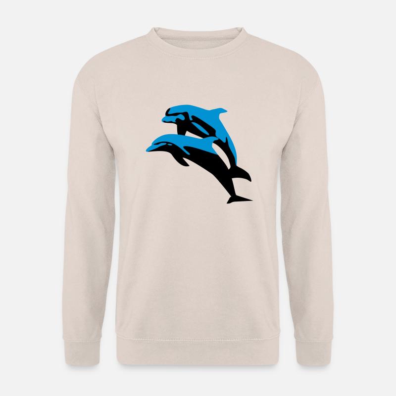 Delfin, Delfine - Dolphin - Unisex Pullover - Sand