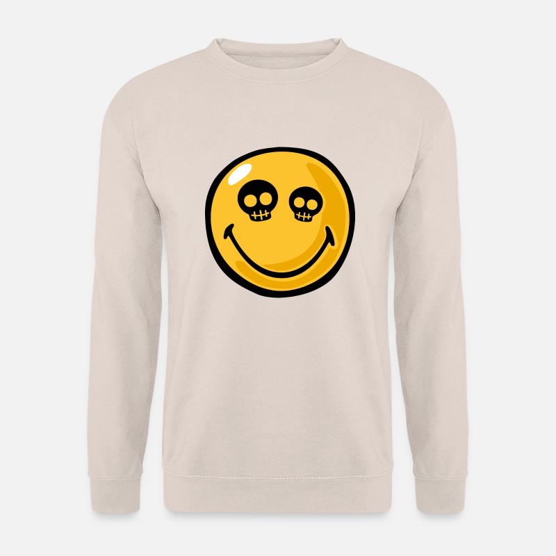 Smiley skull eyes - Unisex Pullover - Sand