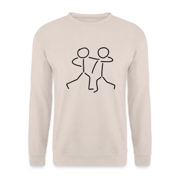 Paartanzen Strichmännchen - Unisex Pullover - Sand - Vorne - Alina (178cm) & Michal (187cm)