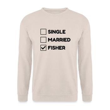Fischerei Fischer Sport Sportler Spieler - Unisex Pullover - Sand - Vorne - Alina (178cm) & Michal (187cm)