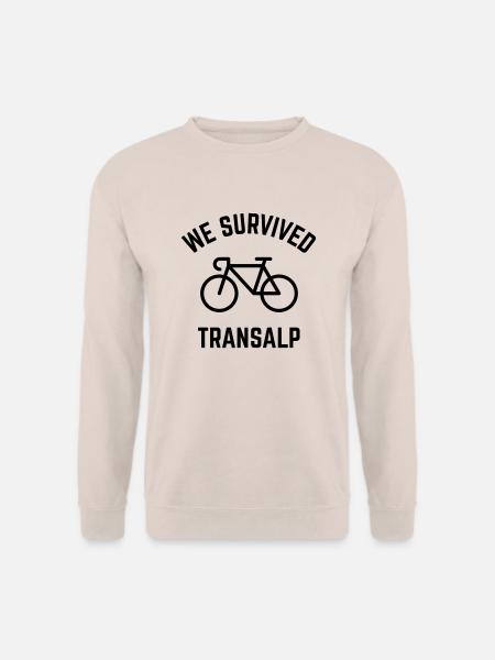 We Survived Transalp (Alpen / Rennrad) - Unisex Pullover - Sand