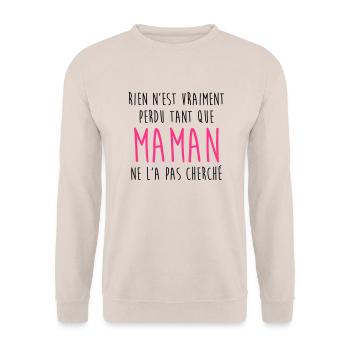 Mum / Mom / Baby / Mummy / Mother's day / Birth - Unisex Sweatshirt - sand - Front - Alina (178cm) & Michal (187cm)