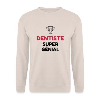 dentiste / dent / médecin / médecine - Sweat-shirt Unisexe - sable - Devant - Alina (178cm) & Michal (187cm)