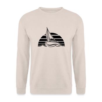 soleil coucher de soleil lever du soleil bateau à - Sweat-shirt Unisexe - sable - Devant - Alina (178cm) & Michal (187cm)