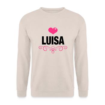 Luisa, Love, Hearts, Baby, Girls, Birthday, Gifts - Unisex Sweatshirt - sand - Front - Alina (178cm) & Michal (187cm)