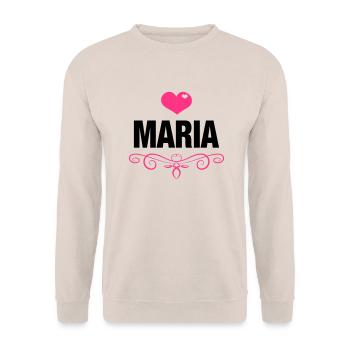 Maria, Love, Hearts, Baby, Girls, Birthday, Gifts - Unisex Sweatshirt - sand - Front - Alina (178cm) & Michal (187cm)