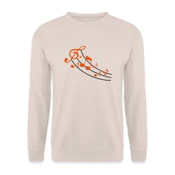 music notes design - Unisex Pullover - Sand - Vorne - Alina (178cm) & Michal (187cm)