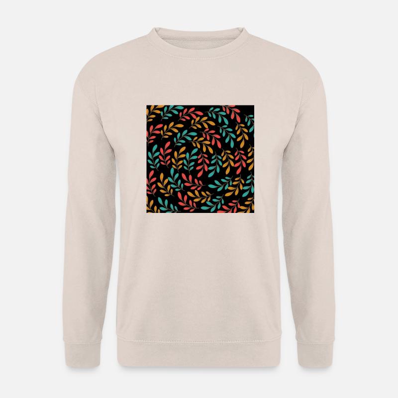 Blätter Muster - schwarzer Hintergrund - Unisex Pullover - Sand