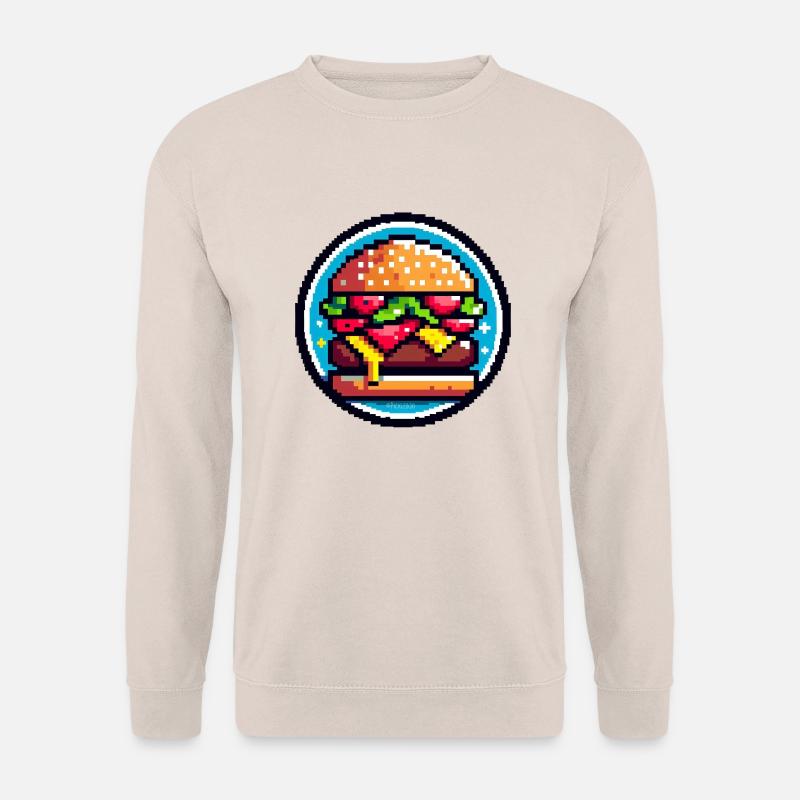 Pixel Retro Burger - Unisex Pullover - Sand