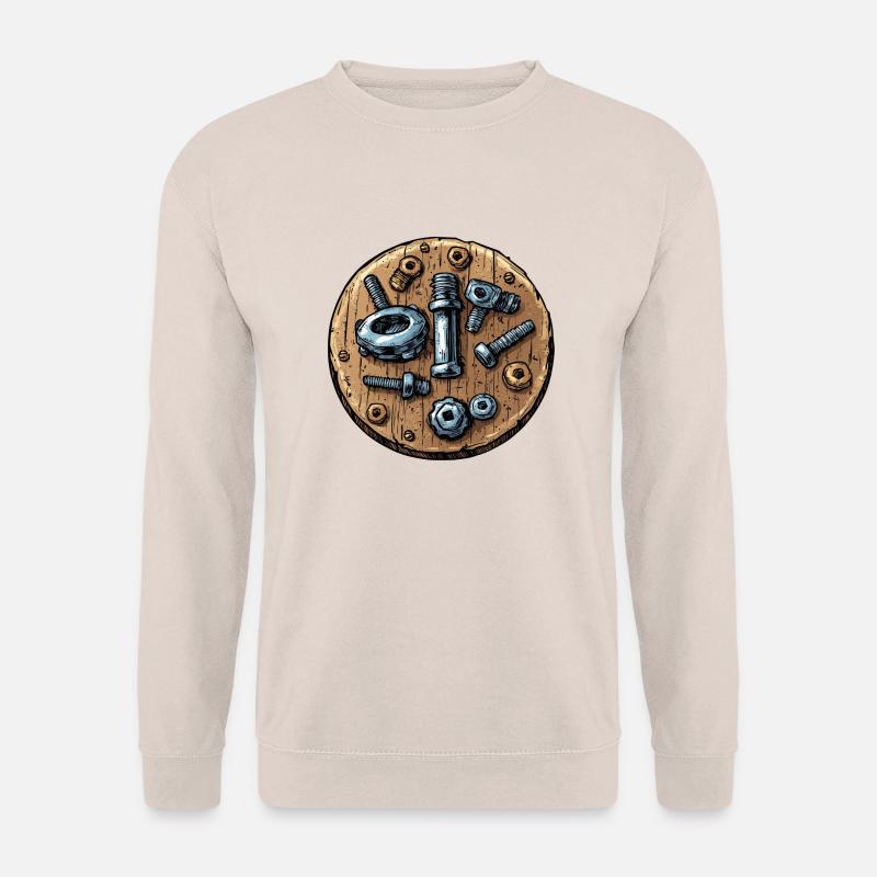 Schrauben & Muttern: Handwerk mit Herz! - Unisex Pullover - Sand