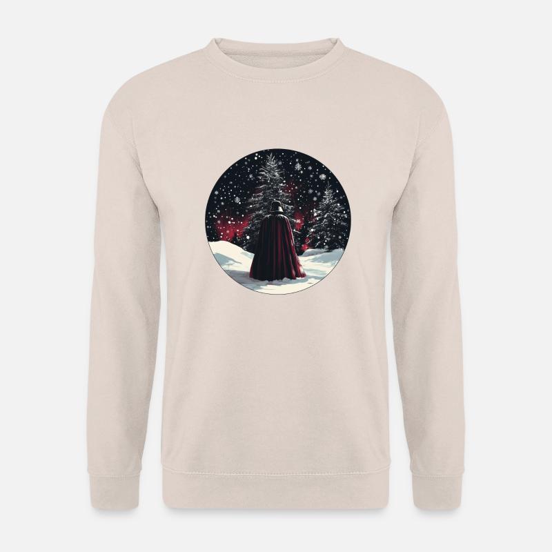 Dunkler Wächter im Winterwald - Unisex Pullover - Sand