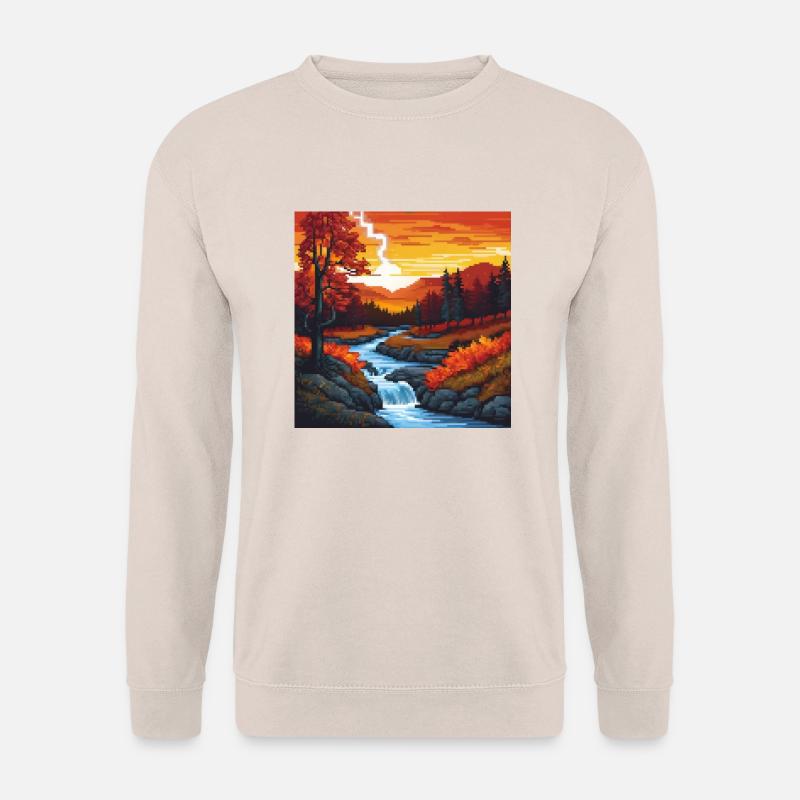 Pixelart Landscape - Unisex Pullover - Sand