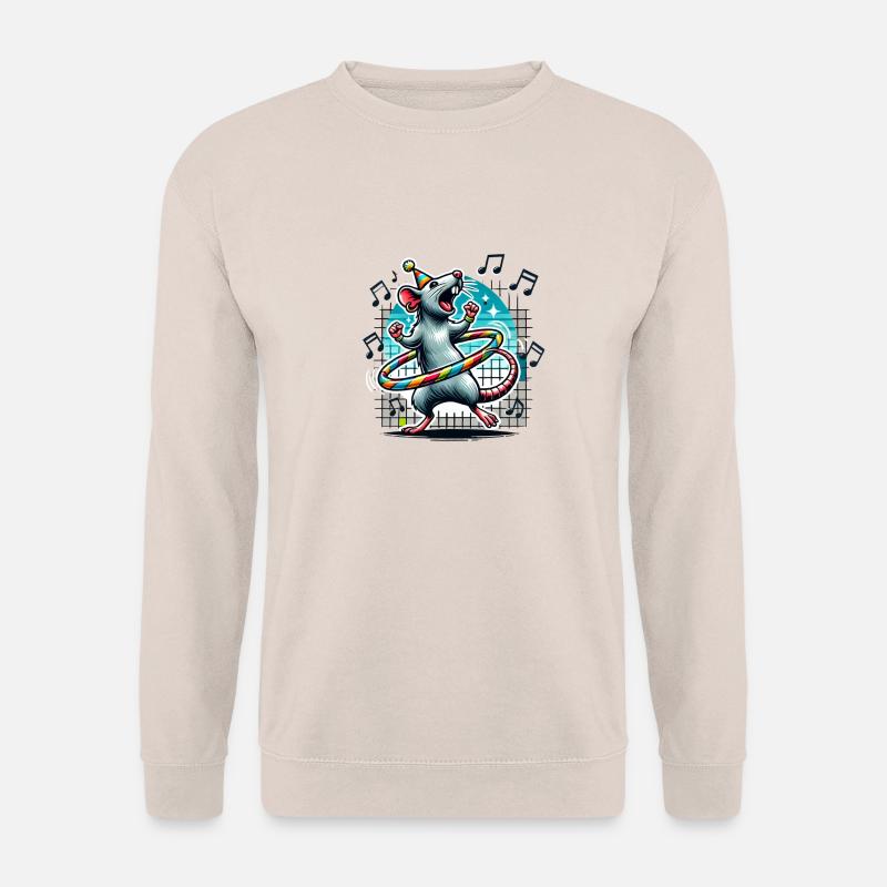 Singende Ratte mit Reifen tanz - Unisex Pullover - Sand