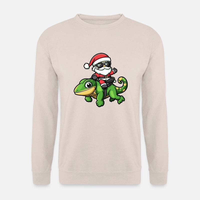 Chameleon Weihnachtsmann Cartoon - Unisex Pullover - Sand