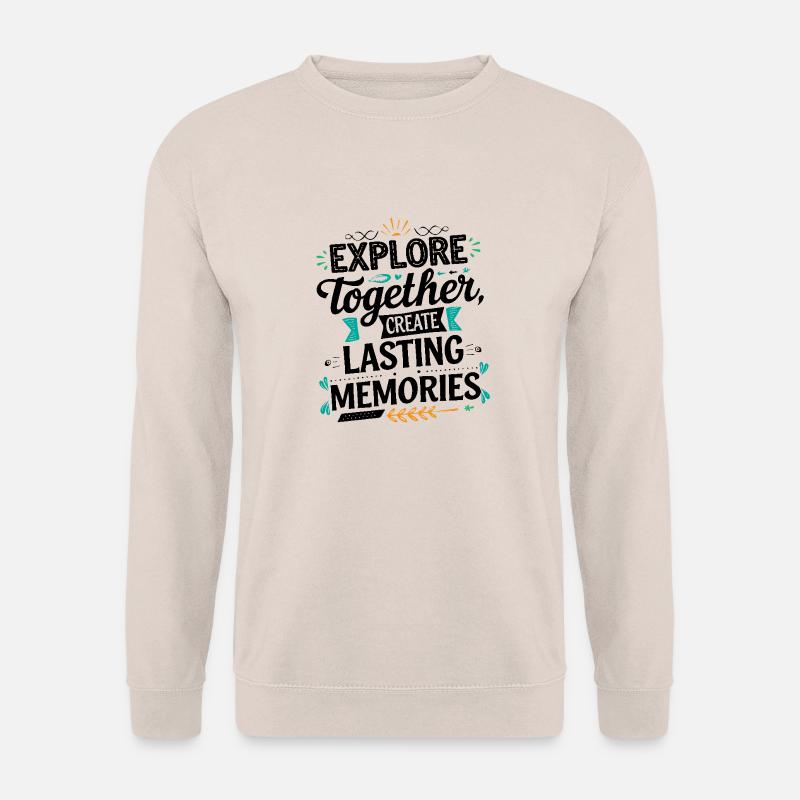 Explore Together adevnture travel quote text art - Unisex Pullover - Sand