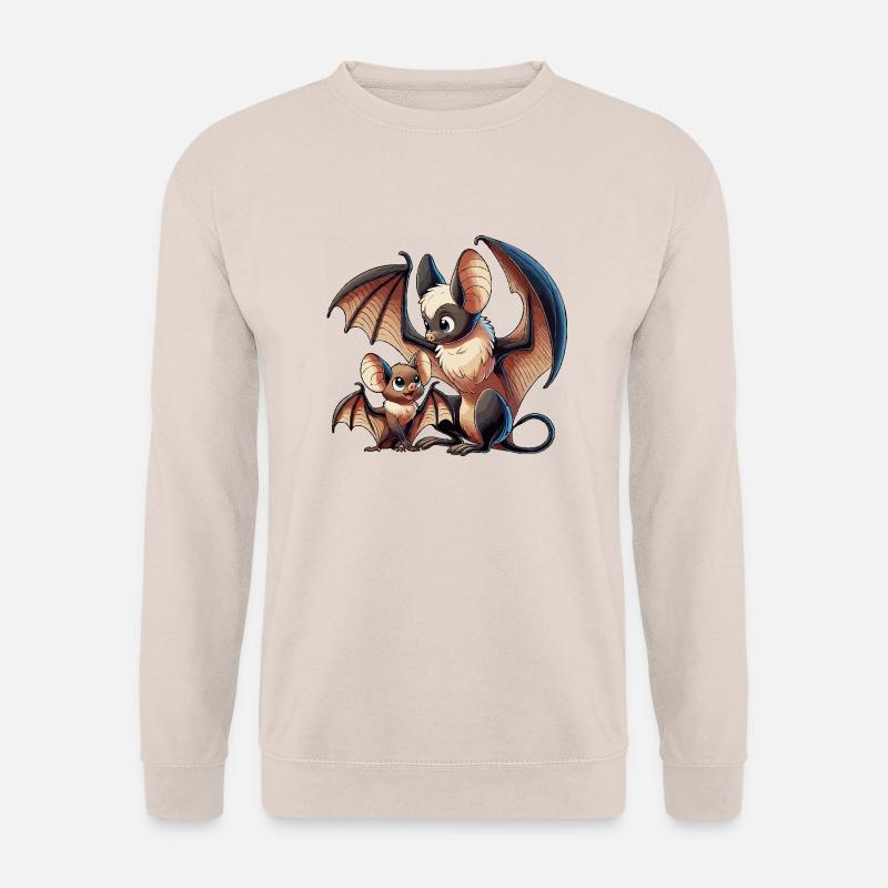 Fledermausmutter mit Kind - Unisex Pullover - Sand