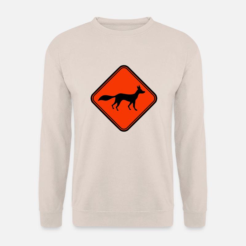 Rot Fuchs Schild Vorsicht Achtung Gefahr Warnung - Unisex Pullover - Sand