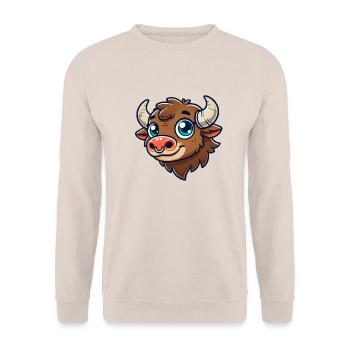 Bison mâle - Sweat-shirt Unisexe - sable - Devant - Alina (178cm) & Michal (187cm)