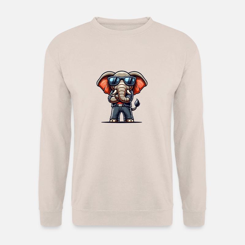 Elephant Comic Sunglasses - Unisex Sweatshirt - sand