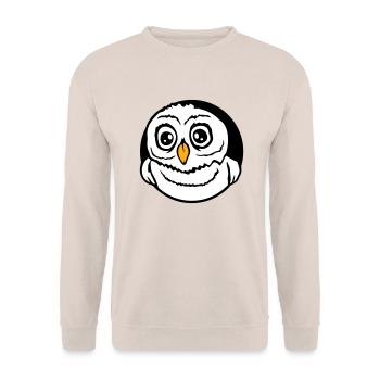 hibou oiseau aigle hibou hibou nuit oiseau effraie des granges chouette bande dessinée - Sweat-shirt Unisexe - sable - Devant - Alina (178cm) & Michal (187cm)