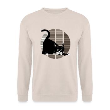 Cat - Unisex Sweatshirt - sand - Front - Alina (178cm) & Michal (187cm)