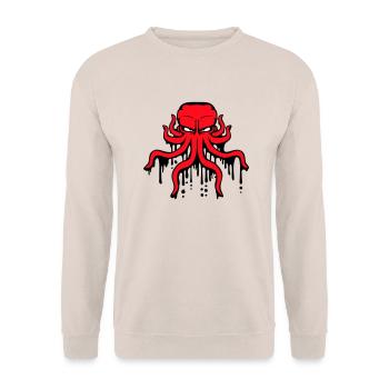 Octopus Graffiti Drop Spray Paint Squid - Unisex Sweatshirt - sand - Front - Alina (178cm) & Michal (187cm)