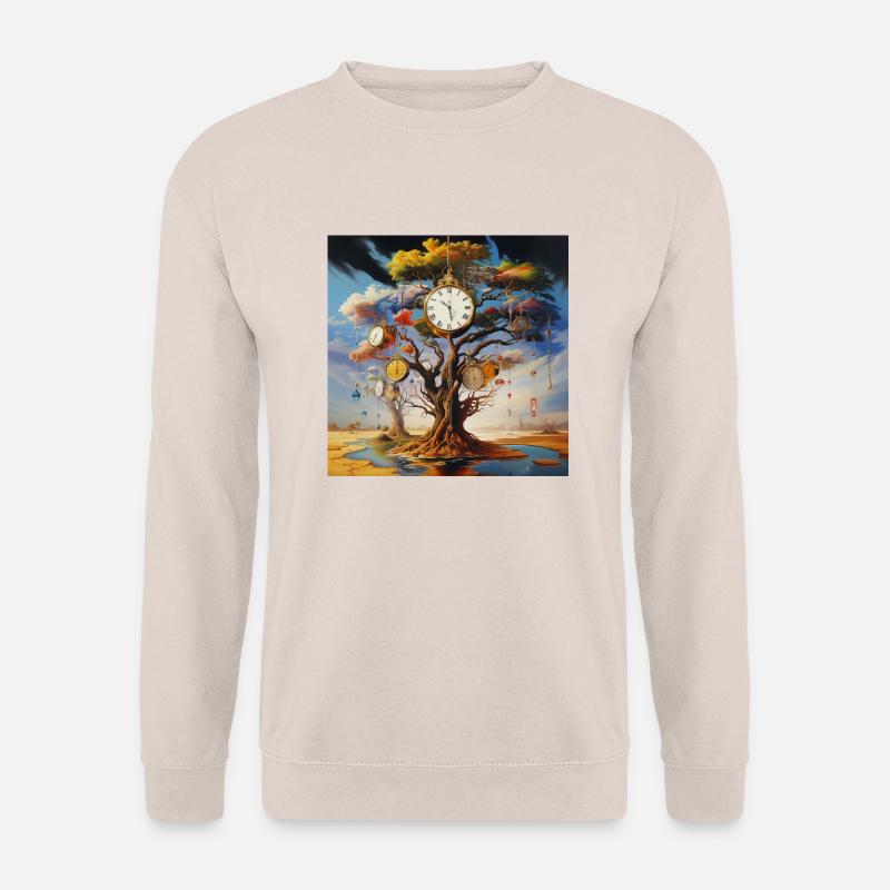Clocks Tree Time Landscape Surreal - Unisex Sweatshirt - sand