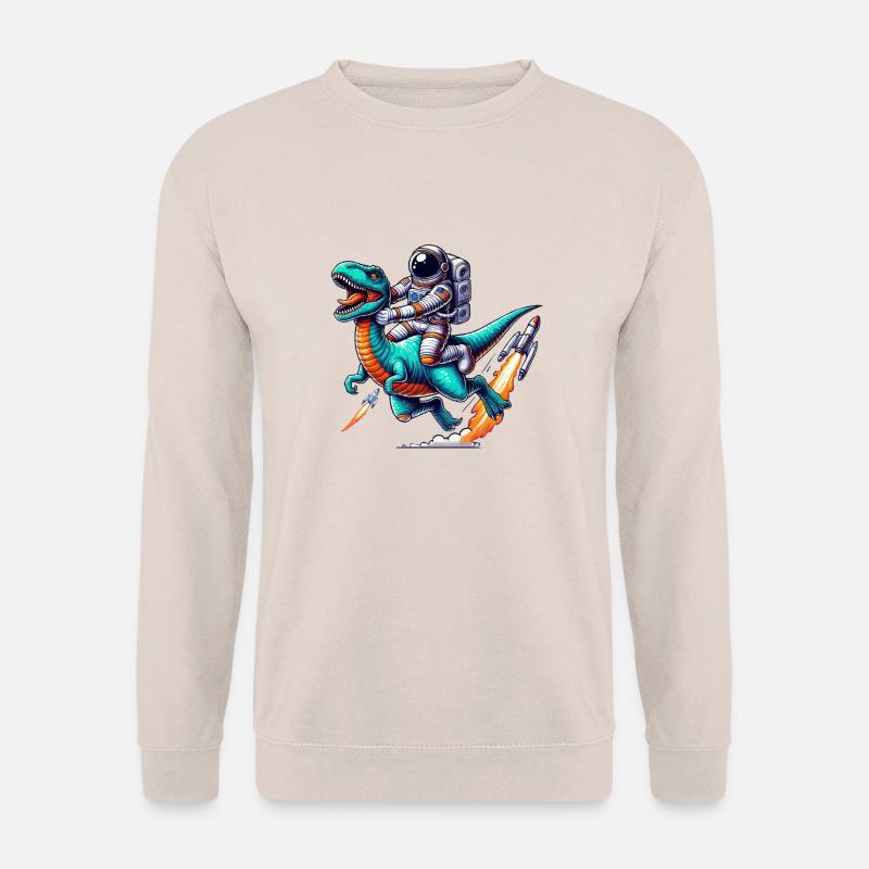astronaut dinosaurier - Unisex Pullover - Sand