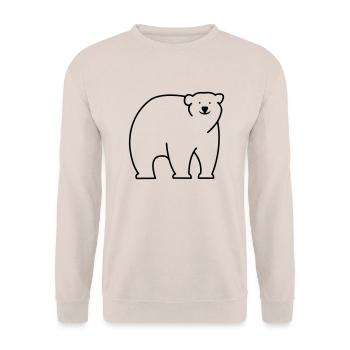 Ours blanc - Sweat-shirt Unisexe - sable - Devant - Alina (178cm) & Michal (187cm)
