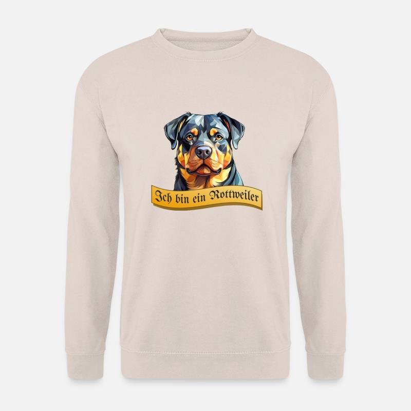 Abstrakter Rottweiler Schriftzug - Unisex Pullover - Sand
